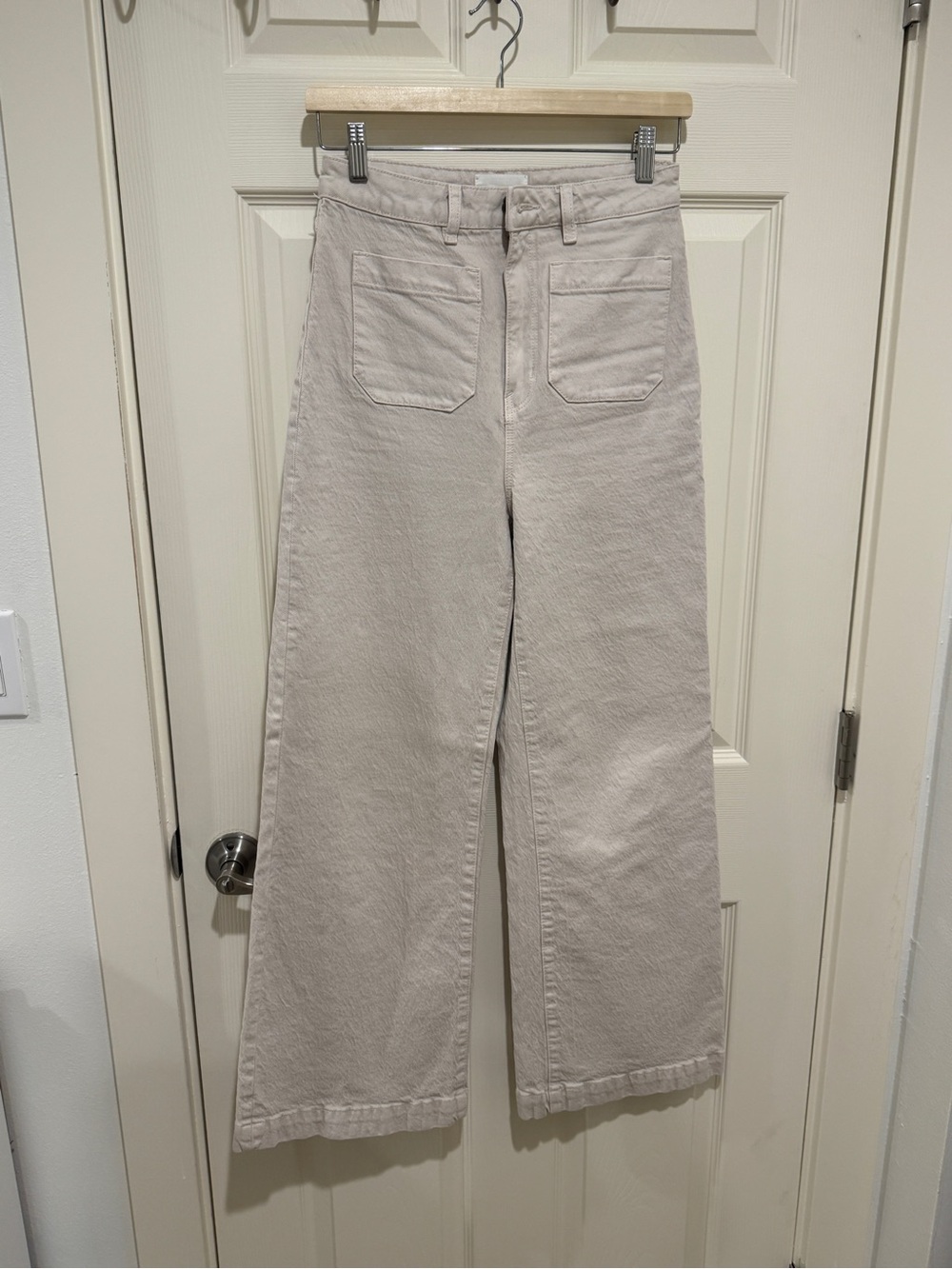 ROLLA'S High-Rise Wide Leg Jeans in Light Beige